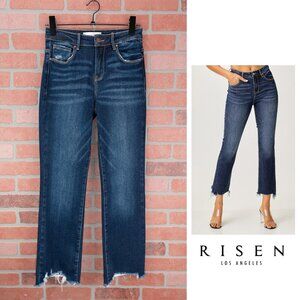 RISEN Straight Leg - Dark Wash Cropped Jeans - Size 1/25